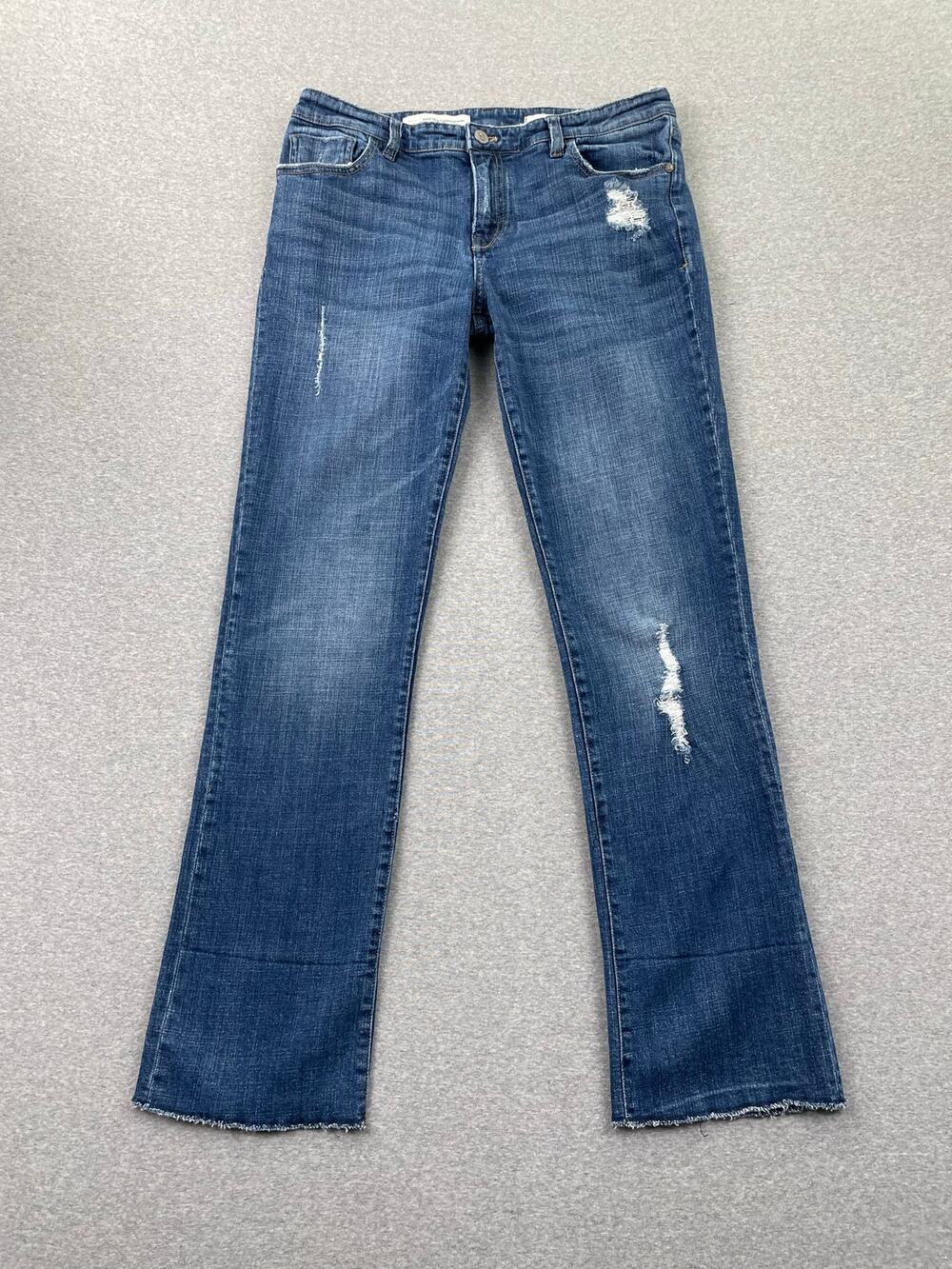 Anthropologie Pilcro Hyphen Jeans Womens 28 Blue Medium Wash Straight Slim Fit